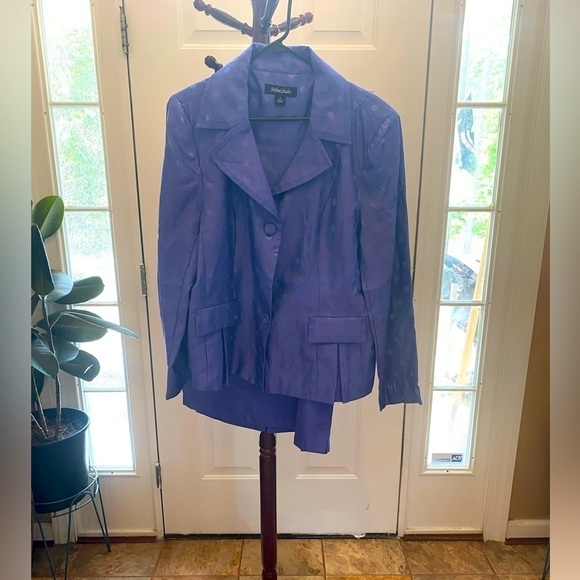 Stefani STUDIO PURPLE 2 PIECE SKIRT SUIT BLAZER & SKIRT SIZE 16 - Picture 1 of 11